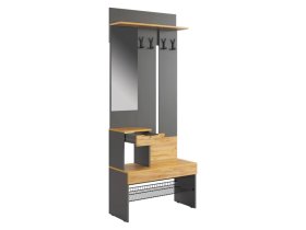 Прихожая Баско графит/дуб крафт золотой в Мегионе - megion.mebel-tymen.ru | фото