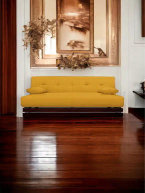 Прямой диван манго 1 Савана Елоу/Планки орех в Мегионе - megion.mebel-tymen.ru | фото