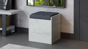 Пуф «Форест» Дуб крафт белый, Велюр Серый в Мегионе - megion.mebel-tymen.ru | фото