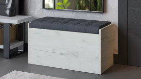 Пуф «Форест» Исп. 2 Дуб крафт белый, Велюр Серый в Мегионе - megion.mebel-tymen.ru | фото