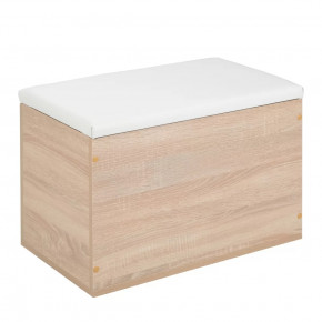 Пуф "Герда" 600*355*432 мм Дуб сонома/белый кожзам в Мегионе - megion.mebel-tymen.ru | фото