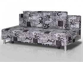 Диван Комфорт Лайт без подлокотников 2 подушки принт Рок в Мегионе - megion.mebel-tymen.ru | фото