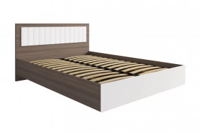 РОЗА Кровать 1400 с ПМ (сп/м 1400*2000мм), (ортопед.основание), ЛДСП Орех франклин/МДФ в Мегионе - megion.mebel-tymen.ru | фото