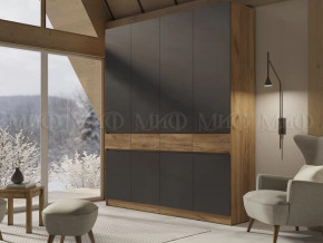 Шкаф 4-х створчатый Роджинамиф, дуб крафт/графит в Мегионе - megion.mebel-tymen.ru | фото