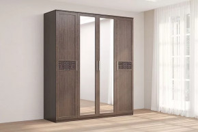 Шкаф 4-х створчатый с зеркалом Кэт-4 Венге Диал в Мегионе - megion.mebel-tymen.ru | фото