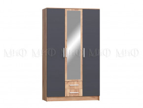 Шкаф для одежды 3-дверный Мартина ЛДСП Графит, Дуб крафт в Мегионе - megion.mebel-tymen.ru | фото