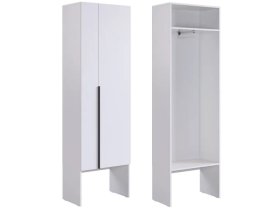 Шкаф двухдверный L600 Баско белое дерево в Мегионе - megion.mebel-tymen.ru | фото