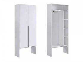 Шкаф двухдверный L800 Баско белое дерево в Мегионе - megion.mebel-tymen.ru | фото