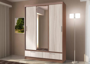 Шкаф-купе 009, трехдверный, с ящиками, ясень шимо темный/ясень шимо светлый Диал в Мегионе - megion.mebel-tymen.ru | фото