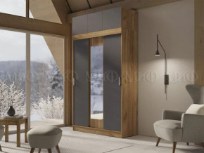 Шкаф с антресолью Басямиф, графит/дуб крафт в Мегионе - megion.mebel-tymen.ru | фото