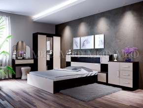 Спальный гарнитур Басямиф, дуб беленый/венге в Мегионе - megion.mebel-tymen.ru | фото