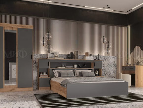 Спальный гарнитур Басямиф, графит/дуб крафт в Мегионе - megion.mebel-tymen.ru | фото