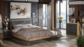 Спальный гарнитур «Хилтон» №1 Дуб Крафт золотой, Графит матовый в Мегионе - megion.mebel-tymen.ru | фото