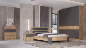 Спальный гарнитур Ленора Дуб вотан/Графит в Мегионе - megion.mebel-tymen.ru | фото