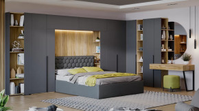 Спальный гарнитур «Порто» №3 Яблоня Беллуно, Графит софт, Велюр Confetti Stone в Мегионе - megion.mebel-tymen.ru | фото