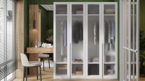 Спальный гарнитур «Порто» №4 Яблоня Беллуно, Белый в Мегионе - megion.mebel-tymen.ru | фото