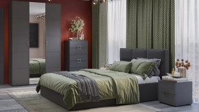 Спальный гарнитур «Стелла» №3 Серый вулкан, Фон серый, Велюр Графит в Мегионе - megion.mebel-tymen.ru | фото