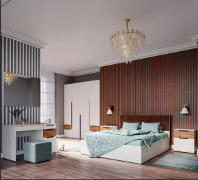 Спальня №1 ЛИЛЛЬ, ЛДСП Дуб крафт белый/Дуб крафт табачный в Мегионе - megion.mebel-tymen.ru | фото