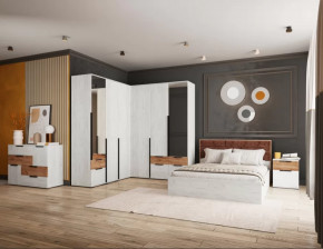 Спальня №2 Лилль Дуб крафт белый/дуб крафт табачный в Мегионе - megion.mebel-tymen.ru | фото