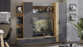 Стенка «Дакота» Дуб Крафт золотой, Антрацит в Мегионе - megion.mebel-tymen.ru | фото