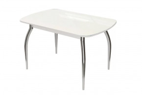Стол Бостон-2 Белый глянец/белый/хром триумф в Мегионе - megion.mebel-tymen.ru | фото