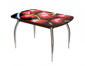 Стол Бостон-2 ф/п Вишня, 1100*700 мм, венге/хром триумф в Мегионе - megion.mebel-tymen.ru | фото