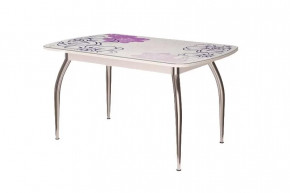 Стол "Бостон", виолет/белый/хром триумф в Мегионе - megion.mebel-tymen.ru | фото