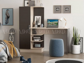 Стол компьютерный №1 Дуб беленый-венге в Мегионе - megion.mebel-tymen.ru | фото