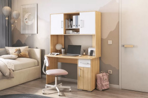 Стол компьютерный Лайт К2 дуб сонома/белый в Мегионе - megion.mebel-tymen.ru | фото