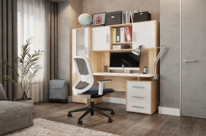 Стол компьютерный Лайт К3 дуб сонома/белый в Мегионе - megion.mebel-tymen.ru | фото