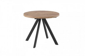 Стол раздвижной RONDO М-90, дуб велингтон/черный в Мегионе - megion.mebel-tymen.ru | фото