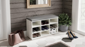 Тумба для обуви Тип 10 Дуб крафт белый, Велюр Графит в Мегионе - megion.mebel-tymen.ru | фото