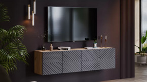 Тумба ТВ Танго Дуб крафт золотой/Холст вулкан в Мегионе - megion.mebel-tymen.ru | фото