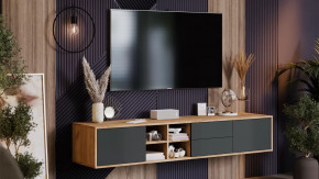 Тумба ТВ тип 5 Дуб Крафт золотой, Антрацит в Мегионе - megion.mebel-tymen.ru | фото