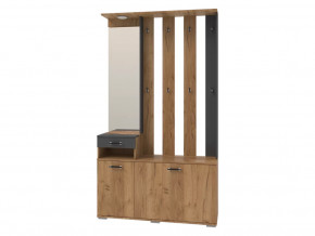 Вешалка с зеркалом Бостон Секция-7 Дуб Вотан/Антрацит в Мегионе - megion.mebel-tymen.ru | фото