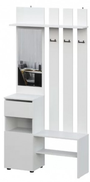 Вешалка с зеркалом Денвер SAFE Белый в Мегионе - megion.mebel-tymen.ru | фото