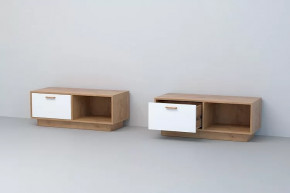 ЭГО Тумба Т-4  Дуб крафт золотой/Белый глянец Диал на цоколе в Мегионе - megion.mebel-tymen.ru | фото